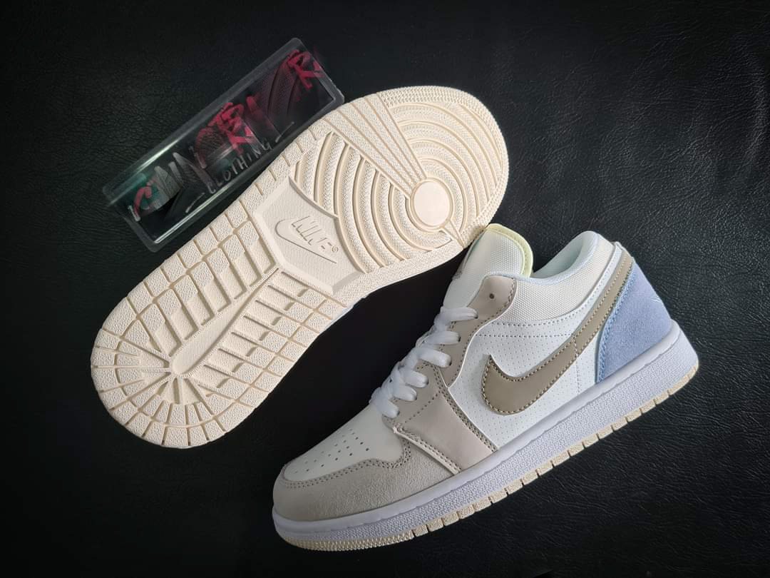 Nike Air Jordan 1 Low Shoes For Man Paris White Sky Grey Football Grey Shoes For Man Women And Boys CV3044-100