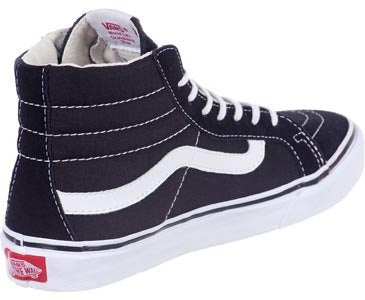 Vans Unisex Sk8-Hi Leather Sneakers Black/White For Men's Or Women's