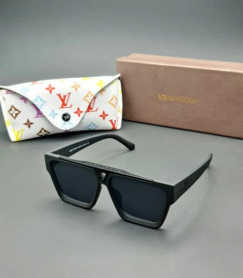 LV Black Color Glass Men's Women's Sunglass For Man Woman Or Girl LV-1502 Black Stick Gift Sunglass