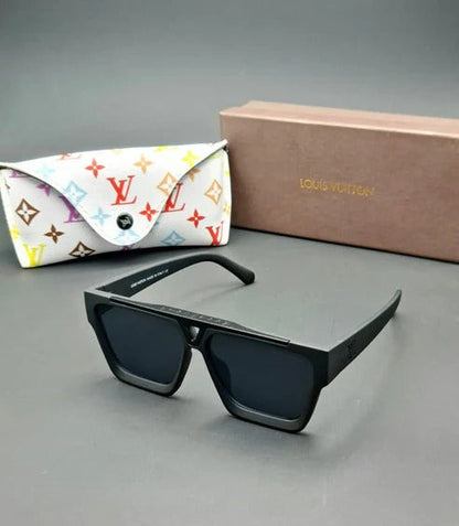 LV Black Color Glass Men's Women's Sunglass For Man Woman Or Girl LV-1502 Black Stick Gift Sunglass