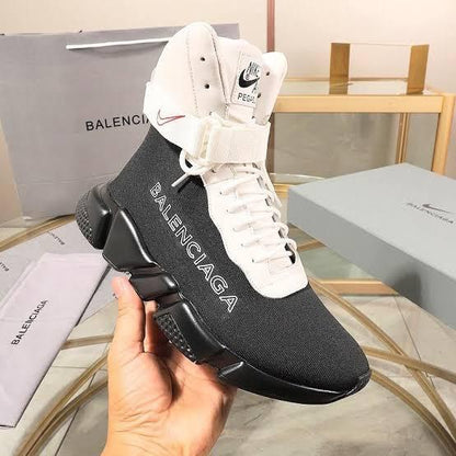 Nike Air Balenciaga High Top White Black Shoe - Balenciaga-Speed-Trainer-022