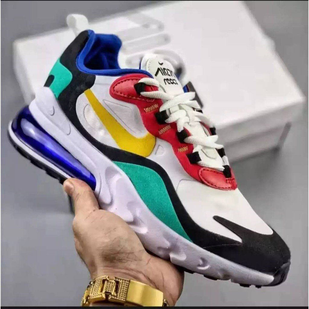 Nike Air Max 270 React Hyper Jade Half Palm Air Track Running Shoes For Men And Women AO4971-001