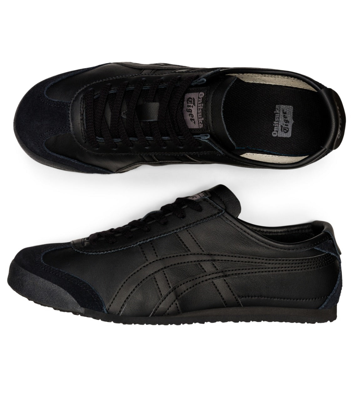 Onitsuka Tiger Unisex (All Black) Mexico 66 Deluxe Shoes Lace-Up Athletic Shoes For Men's Or Boys-?THL202-9000