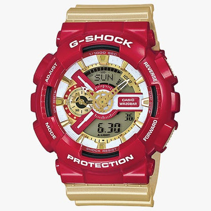 Casio G-Shock Jam Tangan Iron Man Edition Watch Dual Time Robber Strap Watch For Men -Unisex Fancy look premium quality GA-110CS-4ADR