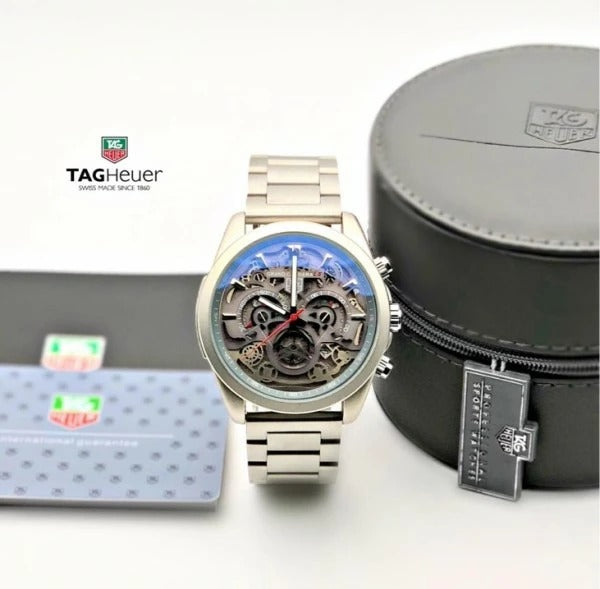 Tag Heuer Cr7 Diagno Grey Chronograph Multi Dial Metal Mens Tag-Open-Steel Watch For Man - Gift