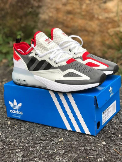 Adidas ZX 2K Boost Dark Grey White Red Shoes For Man And Women FV2976