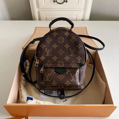 LOUIS VUITTON New Authentic Plaid Print Korean Style Casual Mini Backpack Ladies Hit Color Simple and Versatile Commuter Travel Bag_ LV-BP-02