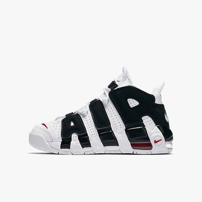 Nike Air More Uptempo White Black University Red Color Shoes For Boys And Girls 415082-105