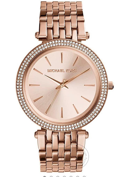 MK Darci Rose Gold Diamond Case Women's Watch for Girl or Woman Rose Gold Dial MK3192