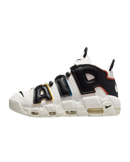 Nike Air More Uptempo Trading Cards Sail Black Team Orange Color Shoes For Boys And Girls DM1297-100