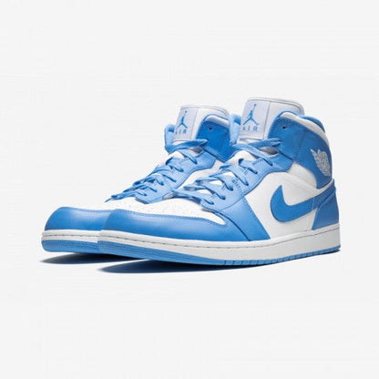 Air Jordan 1 Mid University Blue-White Basketball Shoes For Man And Boys 554724-106