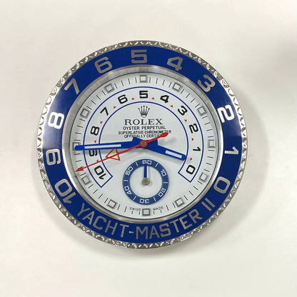 Rolex Yacht Master ll Wall Clock White Dial With Metal Blue Case RLX-WC-790