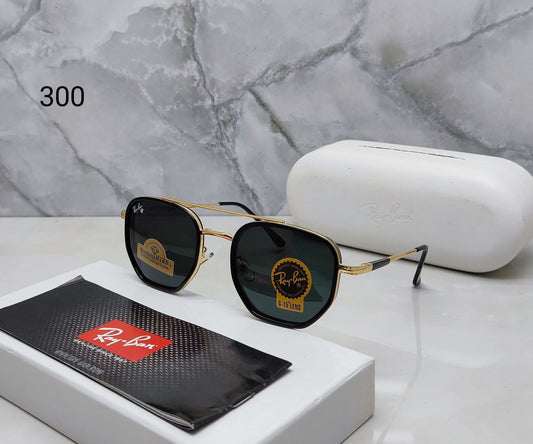 RayBan Retro Black Glass And Gold Frame Sunglasses Unisex Sunglass For Men's Women and Girl's -RB-4935