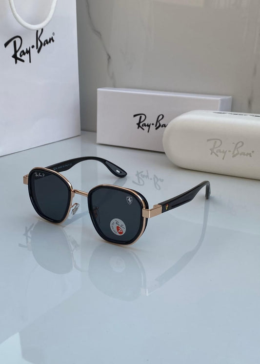 Rayban Stylish Black Glass Men's And Women's Sunglass Heavy Quality Black Color Stick RB-5488