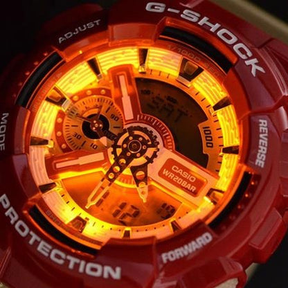 Casio G-Shock Jam Tangan Iron Man Edition Watch Dual Time Robber Strap Watch For Men -Unisex Fancy look premium quality GA-110CS-4ADR