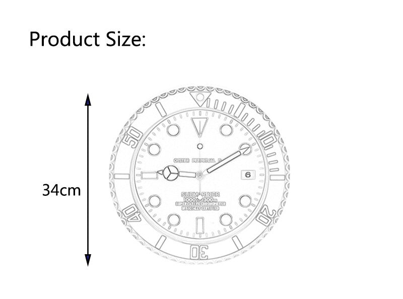 Rolex Wall Clock With White Dial & Green Metal Case, Cosmograph Design With Metal RLX-WC-569