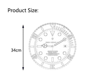 Rolex Wall Clock With White Dial & Green Metal Case, Cosmograph Design With Metal RLX-WC-569