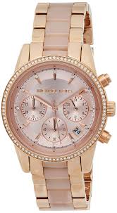 MK Rose Gold Multicolour Strap Tone Stainless Steel Chronograph Women's Watch For Girl Or Woman MK-6307 Best Gift Watch