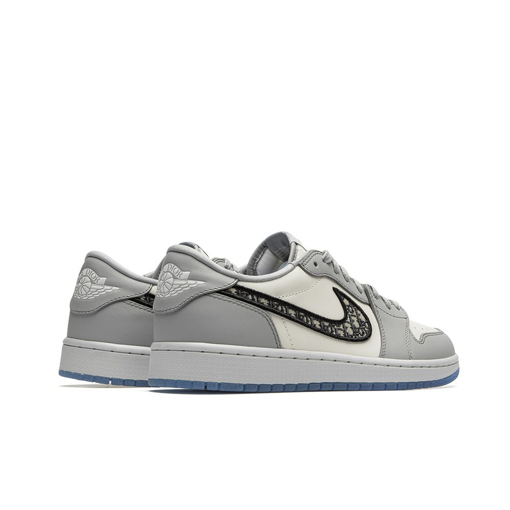 Dior x Air Jordan 1 Low White Light Grey Shoes For Man And Boys CN8608-002