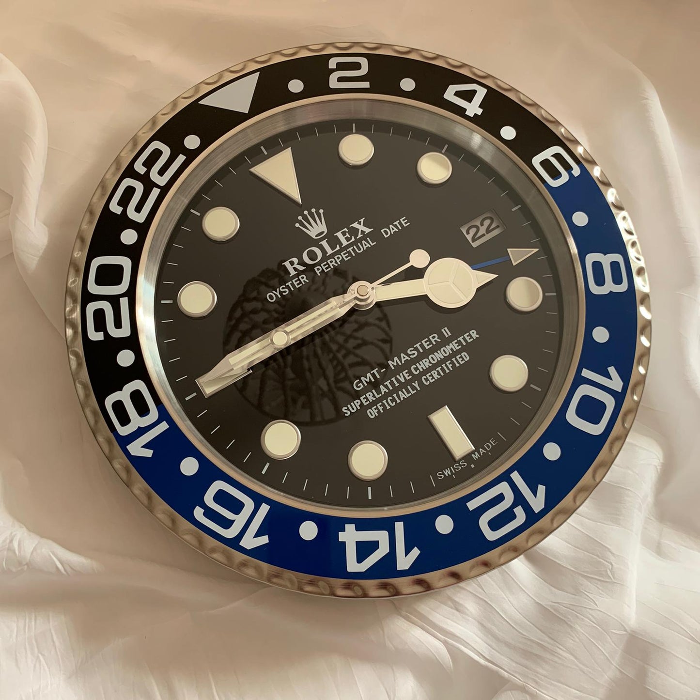 Rolex Wall Clock Quartz Analog Multi Color With Black Dial/Black & Blue Case Clock RLX-WC-119